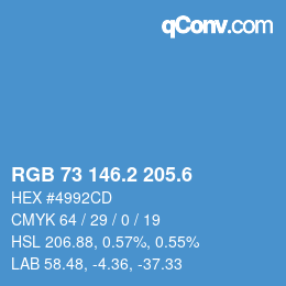カラーコード: RGB 73 146.2 205.6 | qconv.com