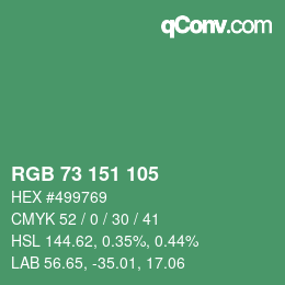 Color code: RGB 73 151 105 | qconv.com