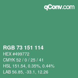 Color code: RGB 73 151 114 | qconv.com