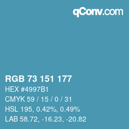 Color code: RGB 73 151 177 | qconv.com