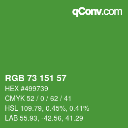 Color code: RGB 73 151 57 | qconv.com