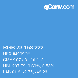 Color code: RGB 73 153 222 | qconv.com
