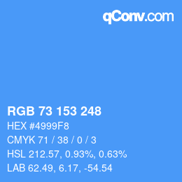 Color code: RGB 73 153 248 | qconv.com