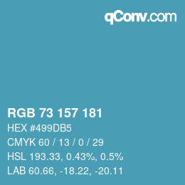 Color code: RGB 73 157 181 | qconv.com
