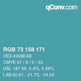 Color code: RGB 73 158 171 | qconv.com