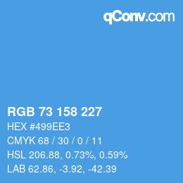 カラーコード: RGB 73 158 227 | qconv.com