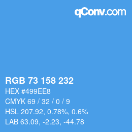 Color code: RGB 73 158 232 | qconv.com