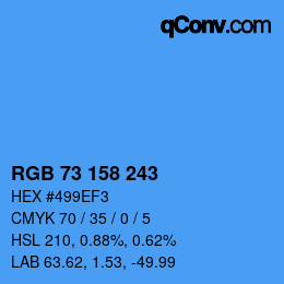 Código de color: RGB 73 158 243 | qconv.com