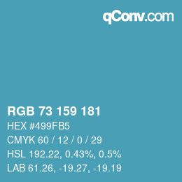 カラーコード: RGB 73 159 181 | qconv.com