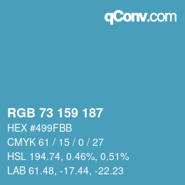 Color code: RGB 73 159 187 | qconv.com