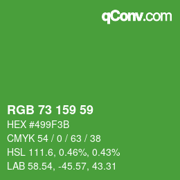カラーコード: RGB 73 159 59 | qconv.com