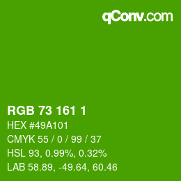 Color code: RGB 73 161 1 | qconv.com