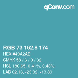 Color code: RGB 73 162.8 174 | qconv.com