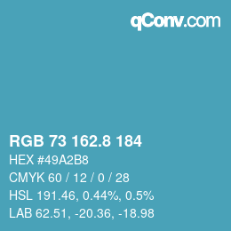 Color code: RGB 73 162.8 184 | qconv.com