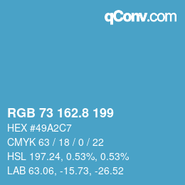 Color code: RGB 73 162.8 199 | qconv.com