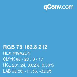 Color code: RGB 73 162.8 212 | qconv.com