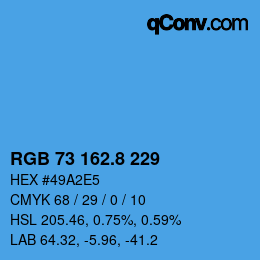 カラーコード: RGB 73 162.8 229 | qconv.com