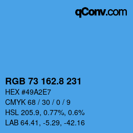 Color code: RGB 73 162.8 231 | qconv.com