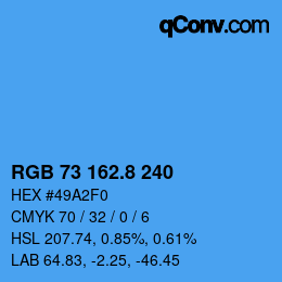 Color code: RGB 73 162.8 240 | qconv.com
