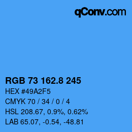 Color code: RGB 73 162.8 245 | qconv.com