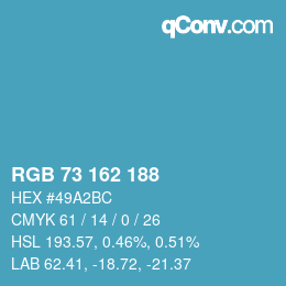 Color code: RGB 73 162 188 | qconv.com