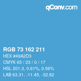 Color code: RGB 73 162 211 | qconv.com