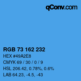 Color code: RGB 73 162 232 | qconv.com