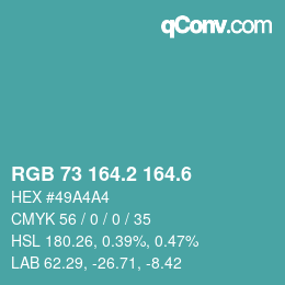カラーコード: RGB 73 164.2 164.6 | qconv.com