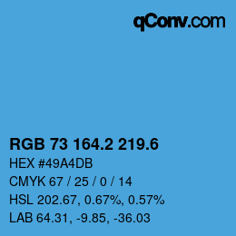 カラーコード: RGB 73 164.2 219.6 | qconv.com