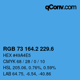 カラーコード: RGB 73 164.2 229.6 | qconv.com