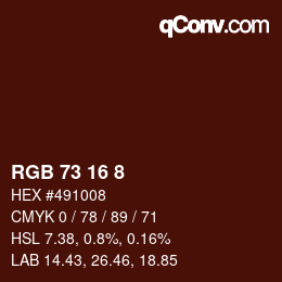 Color code: RGB 73 16 8 | qconv.com