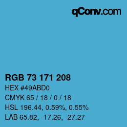 Color code: RGB 73 171 208 | qconv.com