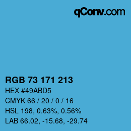 Color code: RGB 73 171 213 | qconv.com