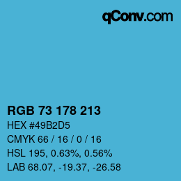 Color code: RGB 73 178 213 | qconv.com