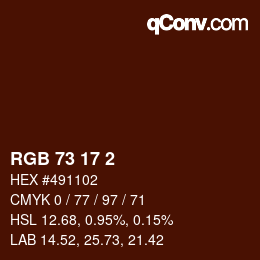 Código de color: RGB 73 17 2 | qconv.com