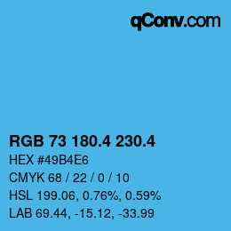 カラーコード: RGB 73 180.4 230.4 | qconv.com