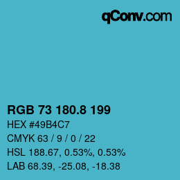 Color code: RGB 73 180.8 199 | qconv.com