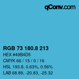 Color code: RGB 73 180.8 213 | qconv.com
