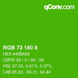 Farbcode: RGB 73 180 8 | qconv.com
