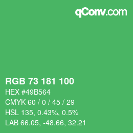 Color code: RGB 73 181 100 | qconv.com