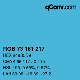 Color code: RGB 73 181 217 | qconv.com