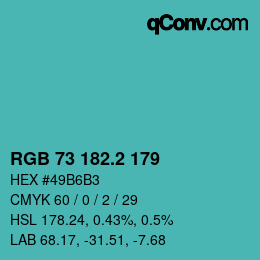 Color code: RGB 73 182.2 179 | qconv.com
