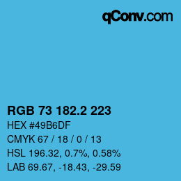 Color code: RGB 73 182.2 223 | qconv.com
