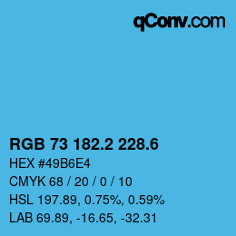 カラーコード: RGB 73 182.2 228.6 | qconv.com