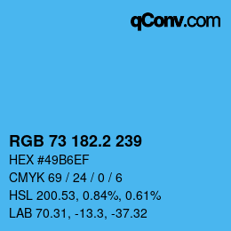 Color code: RGB 73 182.2 239 | qconv.com