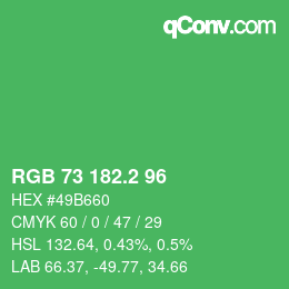 カラーコード: RGB 73 182.2 96 | qconv.com