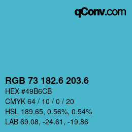 カラーコード: RGB 73 182.6 203.6 | qconv.com