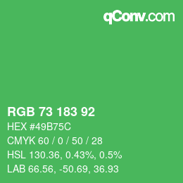 カラーコード: RGB 73 183 92 | qconv.com