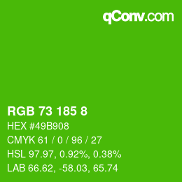 Color code: RGB 73 185 8 | qconv.com