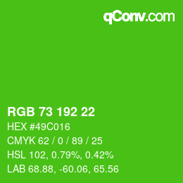 Color code: RGB 73 192 22 | qconv.com